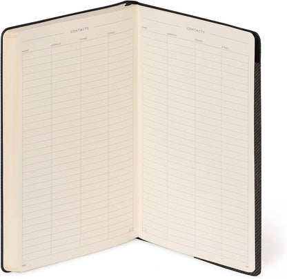 Legami - White Paper Notebook My Notebook, Deep Graphite, Medium, FSC Certified Paper, 192 Pages, Soft Cover, Elastic Closure, 13 x 21 cm