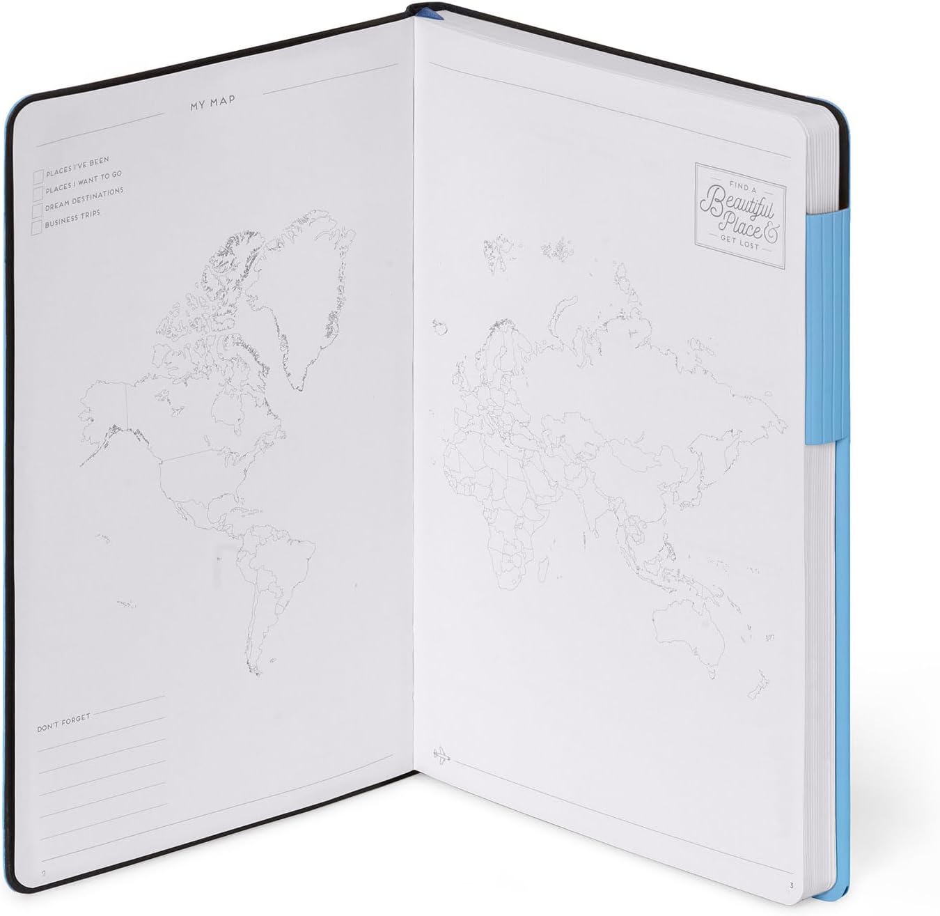 Legami - My Notebook, Retro Blue, Medium, FSC Certified Paper, 192 Pages, Soft Cover, Elastic Closure, Double Bookmark, 13 x 21 cm