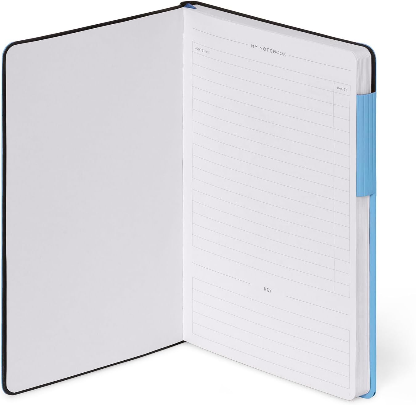 Legami - My Notebook, Retro Blue, Medium, FSC Certified Paper, 192 Pages, Soft Cover, Elastic Closure, Double Bookmark, 13 x 21 cm