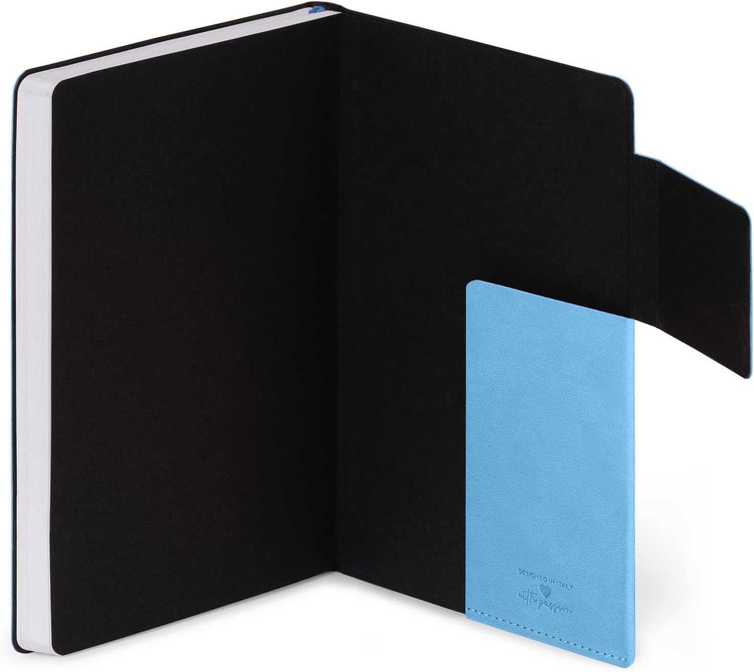 Legami - My Notebook, Retro Blue, Medium, FSC Certified Paper, 192 Pages, Soft Cover, Elastic Closure, Double Bookmark, 13 x 21 cm