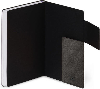 Legami - My Notebook, Deep Graphite, Medium, FSC Certified Paper, 192 Pages, Soft Cover, Elastic Closure, Double Bookmark, 13 x 21 cm