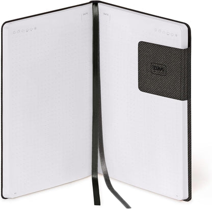 Legami - My Notebook, Deep Graphite, Medium, FSC Certified Paper, 192 Pages, Soft Cover, Elastic Closure, Double Bookmark, 13 x 21 cm