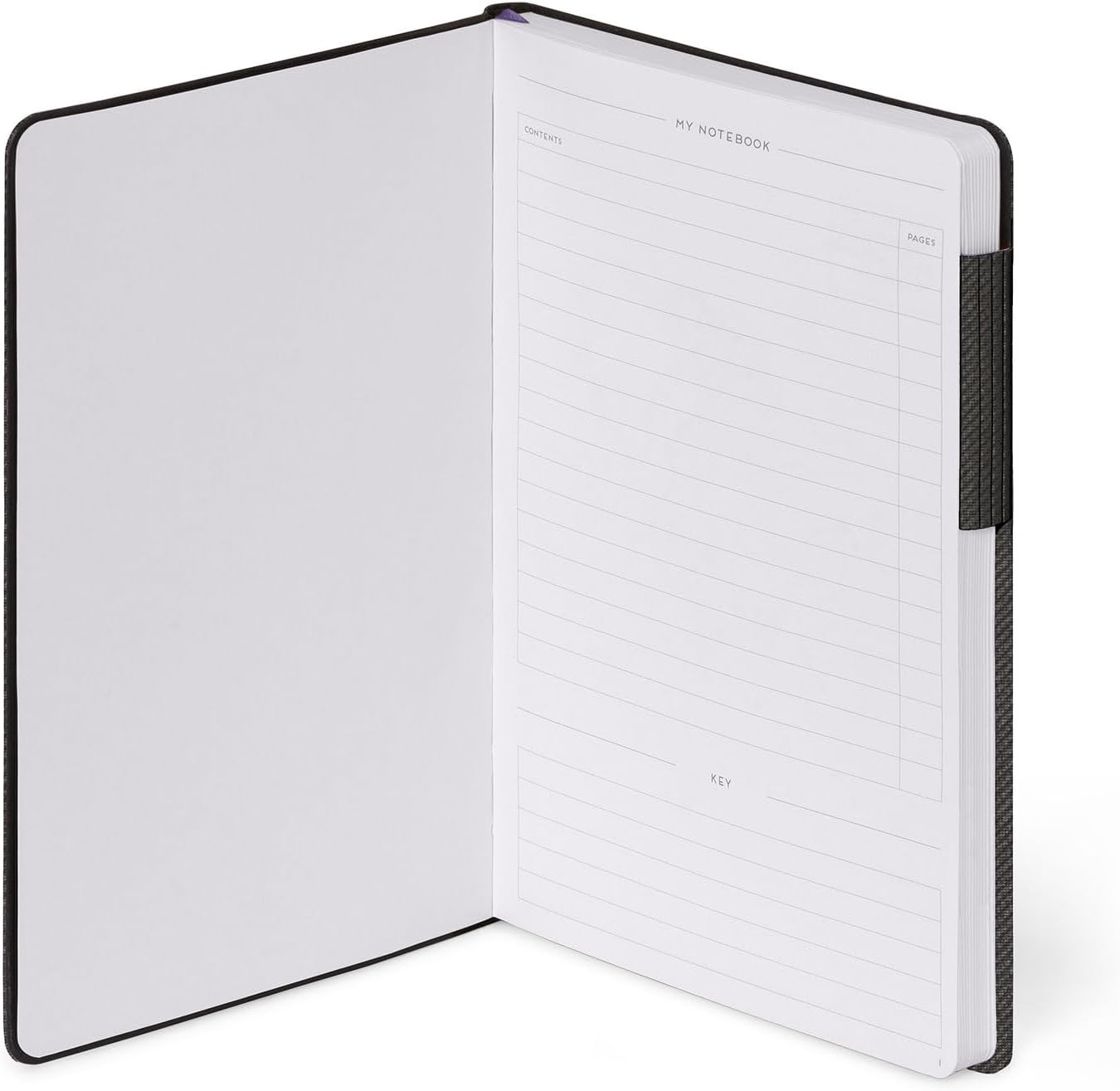 Legami - My Notebook, Deep Graphite, Medium, FSC Certified Paper, 192 Pages, Soft Cover, Elastic Closure, Double Bookmark, 13 x 21 cm