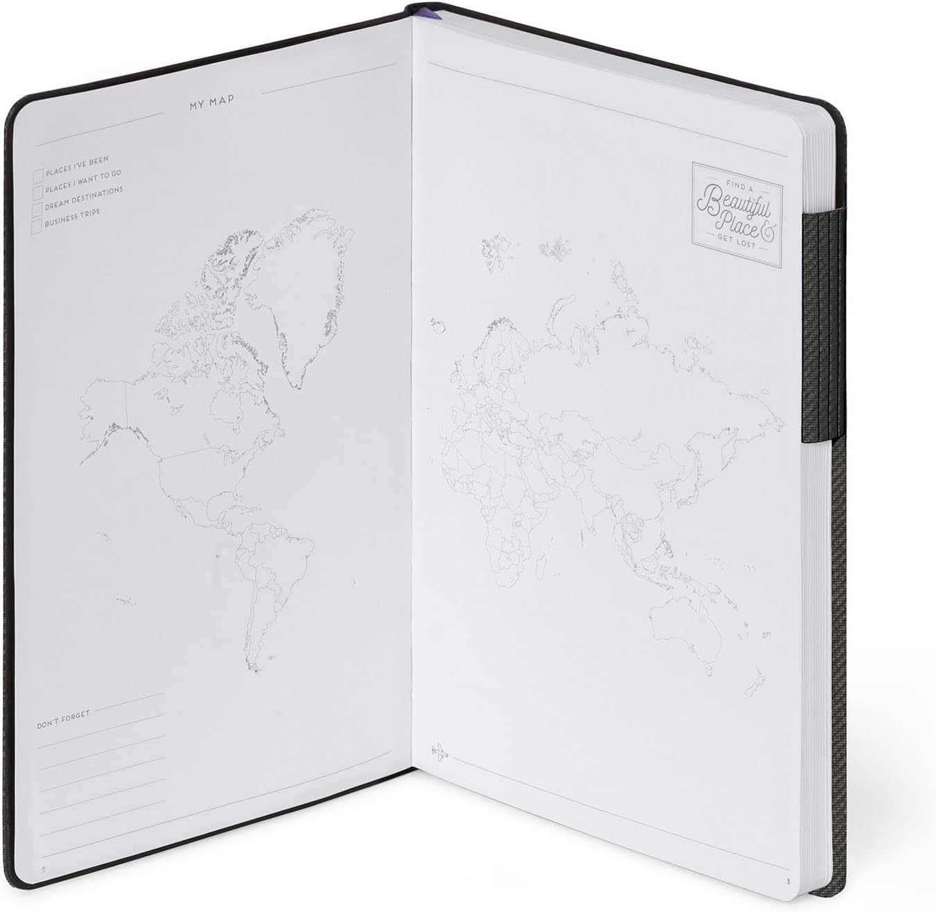 Legami - My Notebook, Deep Graphite, Medium, FSC Certified Paper, 192 Pages, Soft Cover, Elastic Closure, Double Bookmark, 13 x 21 cm