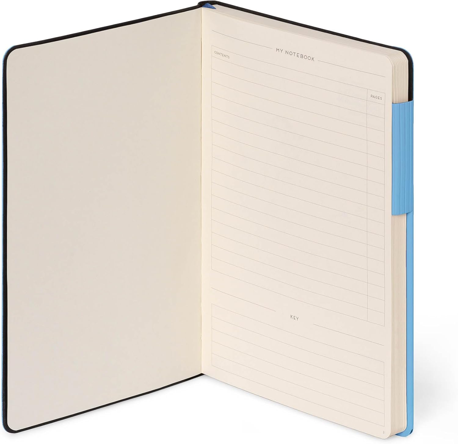 Legami - My Notebook, 6mm Lined Notebook, Retro Blue, Large, FSC Certified Paper, 192 Pages, Soft Cover, Elastic Closure, 17 x 24 cm