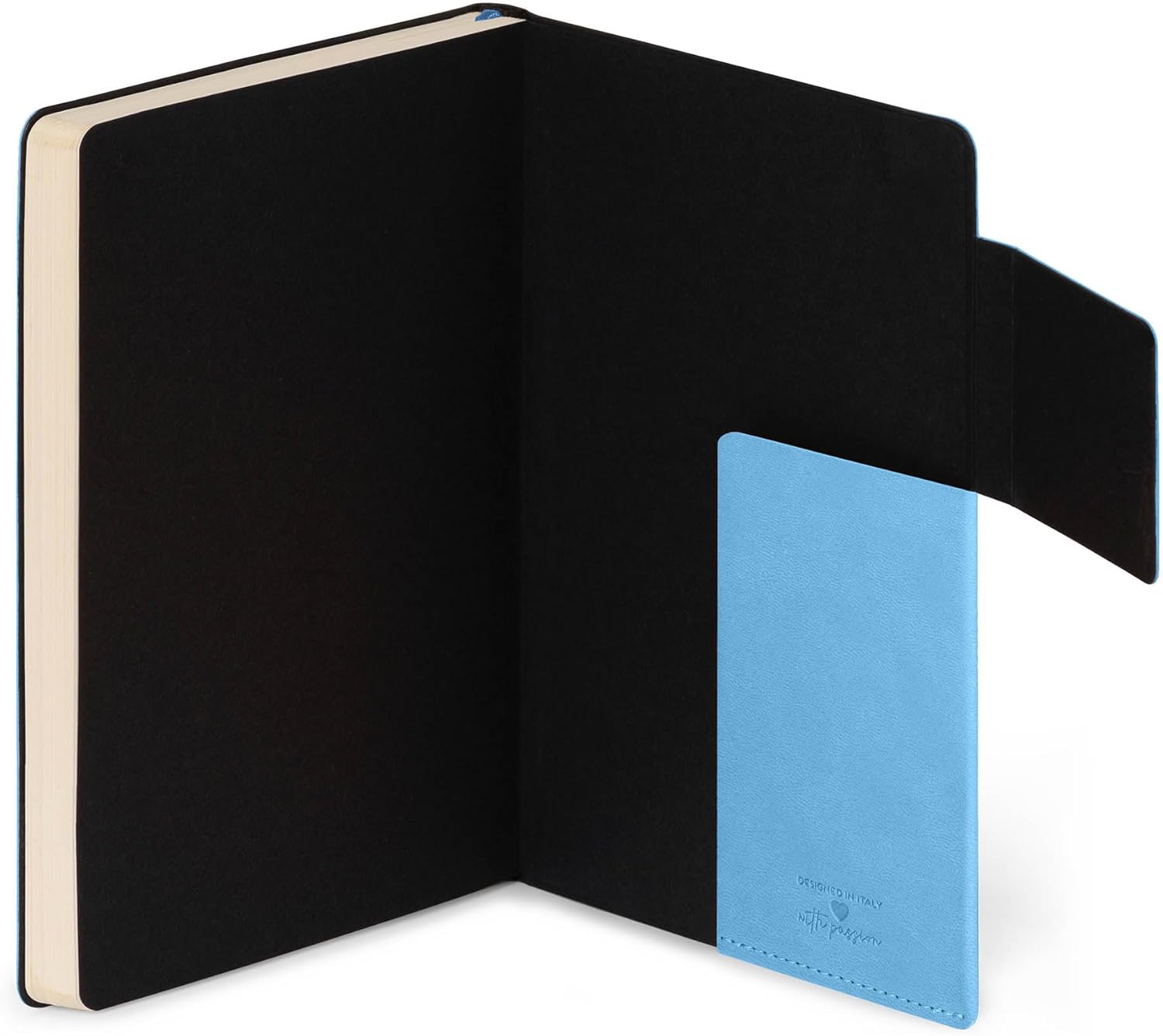Legami - My Notebook, 6mm Lined Notebook, Retro Blue, Large, FSC Certified Paper, 192 Pages, Soft Cover, Elastic Closure, 17 x 24 cm