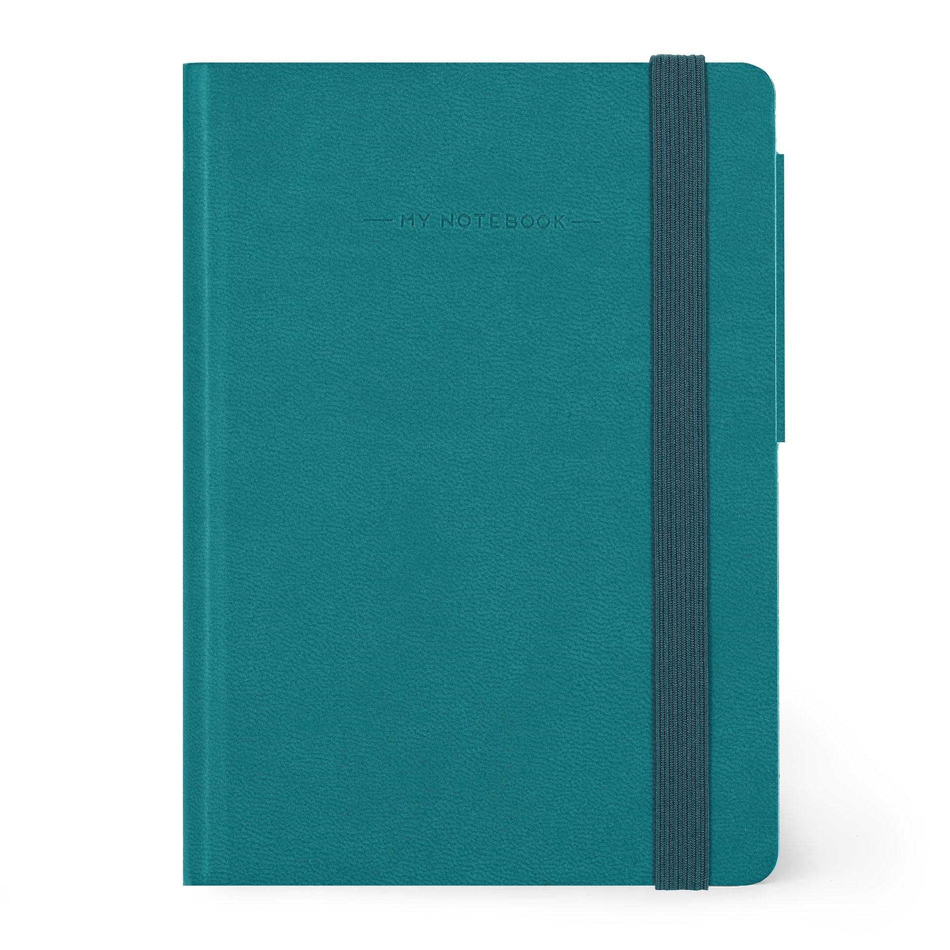 Legami - Small Ruled Notebook, 192 Pages, Soft PU Cover, FSC® Certified Paper, 90 g/m² Ivory Paper, Monthly Planner, Address Book, Bookmark, 9.5 x 13.5 cm, Malachite Green