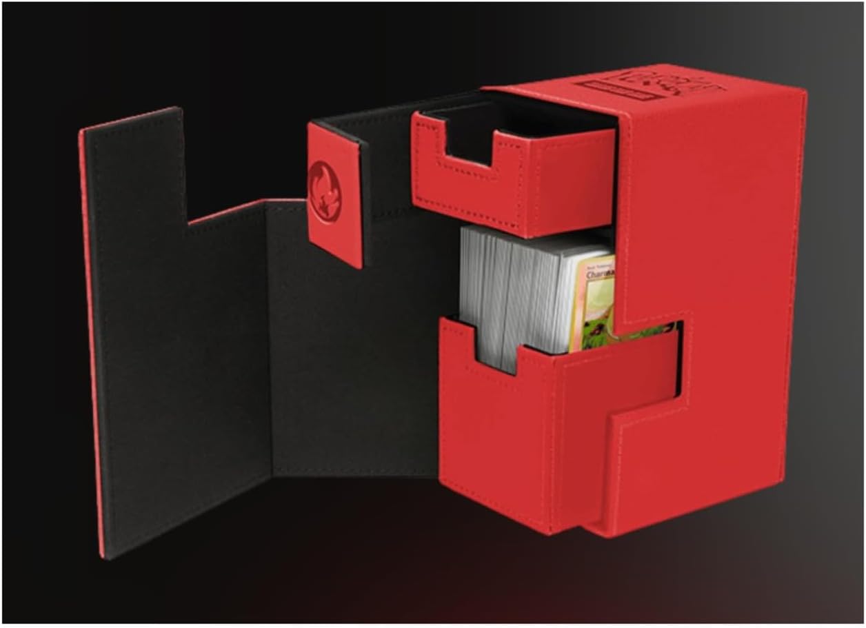 Ultra Pro - Charmander M2 Deck Box per Pokémon | TCG Deck box premium similpelle di alta qualità per carte collezionabili contiene 75 carte a doppia manica built-in gettone dadi