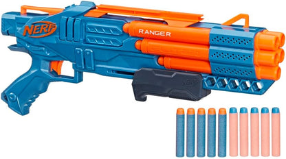 Hasbro, Nerf Elite 2.0 Ranger PD-5, inclusief 1 aanpasbare launcher met 5 kanonnen, 10 officiële elite-darts en handleiding voor jongens en meisjes vanaf 8 jaar