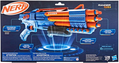 Hasbro, Nerf Elite 2.0 Ranger PD-5, inclusief 1 aanpasbare launcher met 5 kanonnen, 10 officiële elite-darts en handleiding voor jongens en meisjes vanaf 8 jaar