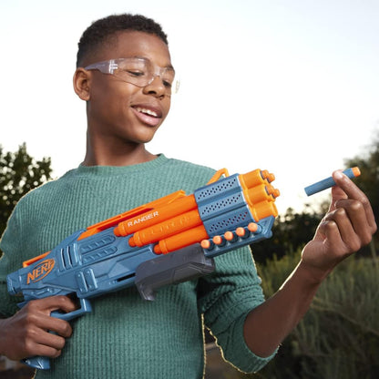 Hasbro, Nerf Elite 2.0 Ranger PD-5, inclusief 1 aanpasbare launcher met 5 kanonnen, 10 officiële elite-darts en handleiding voor jongens en meisjes vanaf 8 jaar