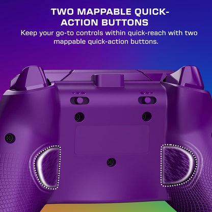 Turtle Beach Afterglow Wave Paars Bekabelde RGB-Gamingcontroller – Gelicentieerd voor Xbox Series X en S, Xbox One en Windows – Toewijsbare knoppen, Hall-Effect-Hairtriggers, Audiobediening