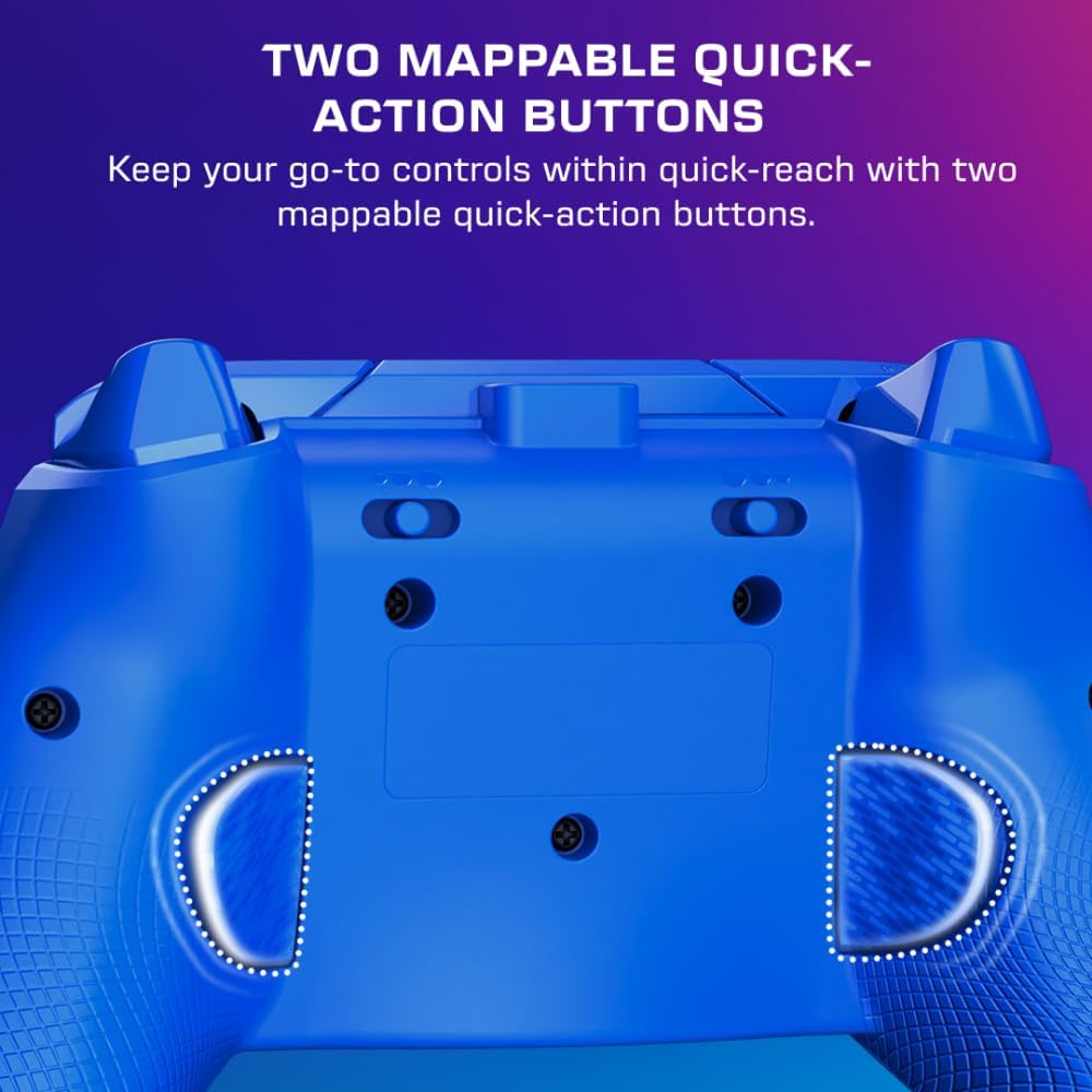 Turtle Beach Afterglow Wave Blauw Bekabelde RGB-Gamingcontroller – Gelicentieerd voor Xbox Series X en S, Xbox One en Windows – Toewijsbare knoppen, Hall-Effect-Hairtriggers, Audiobediening