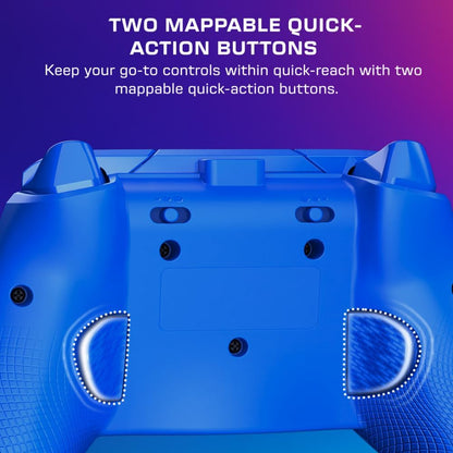 Turtle Beach Afterglow Wave Blauw Bekabelde RGB-Gamingcontroller – Gelicentieerd voor Xbox Series X en S, Xbox One en Windows – Toewijsbare knoppen, Hall-Effect-Hairtriggers, Audiobediening