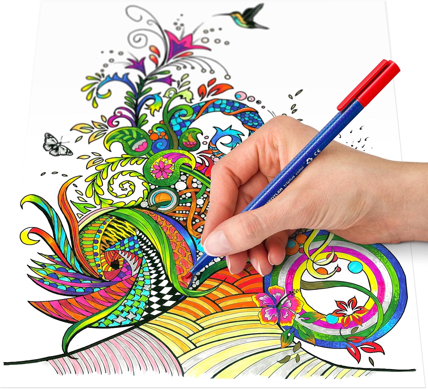 STAEDTLER triplus color Filzstifte 323, dreikant, stabile, eindrucksichere Spitze, ca. 1 mm, aus 97% Rezyklat, Made in Germany, Set mit 20 brillanten Fasermaler im Kartonetui, 323 C20