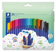 STAEDTLER triplus color Filzstifte 323, dreikant, stabile, eindrucksichere Spitze, ca. 1 mm, aus 97% Rezyklat, Made in Germany, Set mit 20 brillanten Fasermaler im Kartonetui, 323 C20