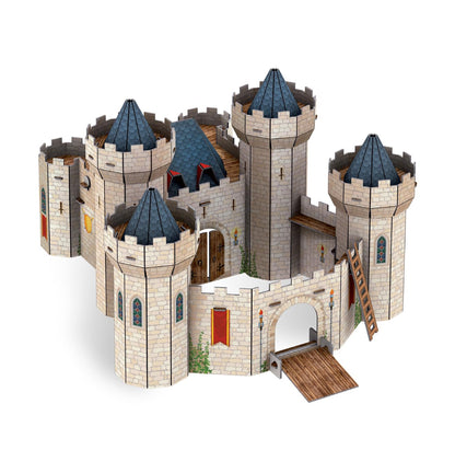 Het middeleeuws kasteel - Boek + 3D-puzzel: 89 stukjes - inclusief boek!