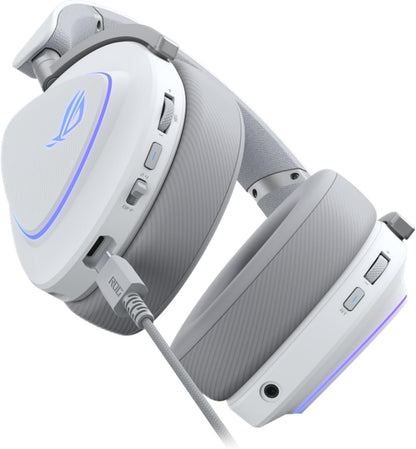 ASUS ROG Delta II Wireless Gaming Headset, 2.4GHz and Bluetooth Connection, Wide and Authentic DualFlow Audio, 50mm Titanium Plated Drivers for PC, Mac, PS, Switch, Android, Moonlight White