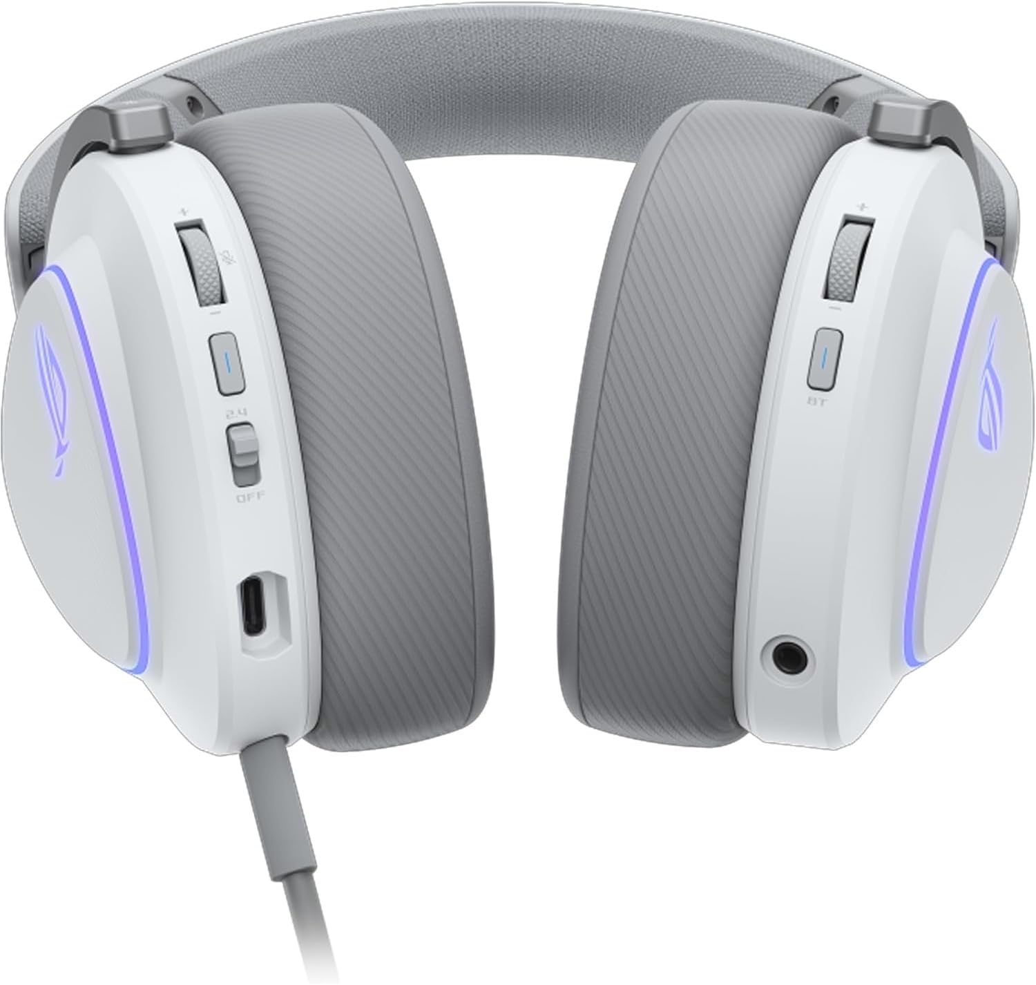ASUS ROG Delta II Wireless Gaming Headset, 2.4GHz and Bluetooth Connection, Wide and Authentic DualFlow Audio, 50mm Titanium Plated Drivers for PC, Mac, PS, Switch, Android, Moonlight White