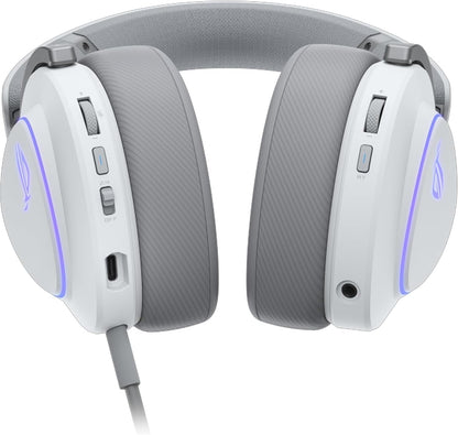 ASUS ROG Delta II Wireless Gaming Headset, 2.4GHz and Bluetooth Connection, Wide and Authentic DualFlow Audio, 50mm Titanium Plated Drivers for PC, Mac, PS, Switch, Android, Moonlight White