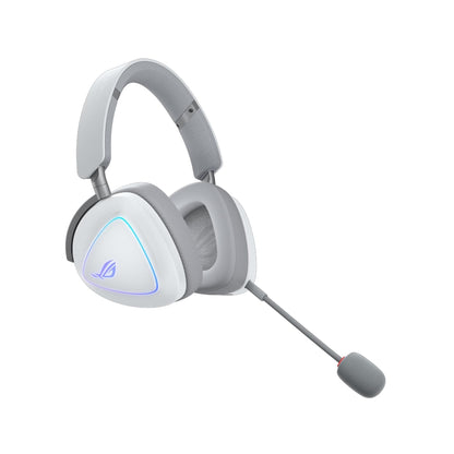 ASUS ROG Delta II Wireless Gaming Headset, 2.4GHz and Bluetooth Connection, Wide and Authentic DualFlow Audio, 50mm Titanium Plated Drivers for PC, Mac, PS, Switch, Android, Moonlight White