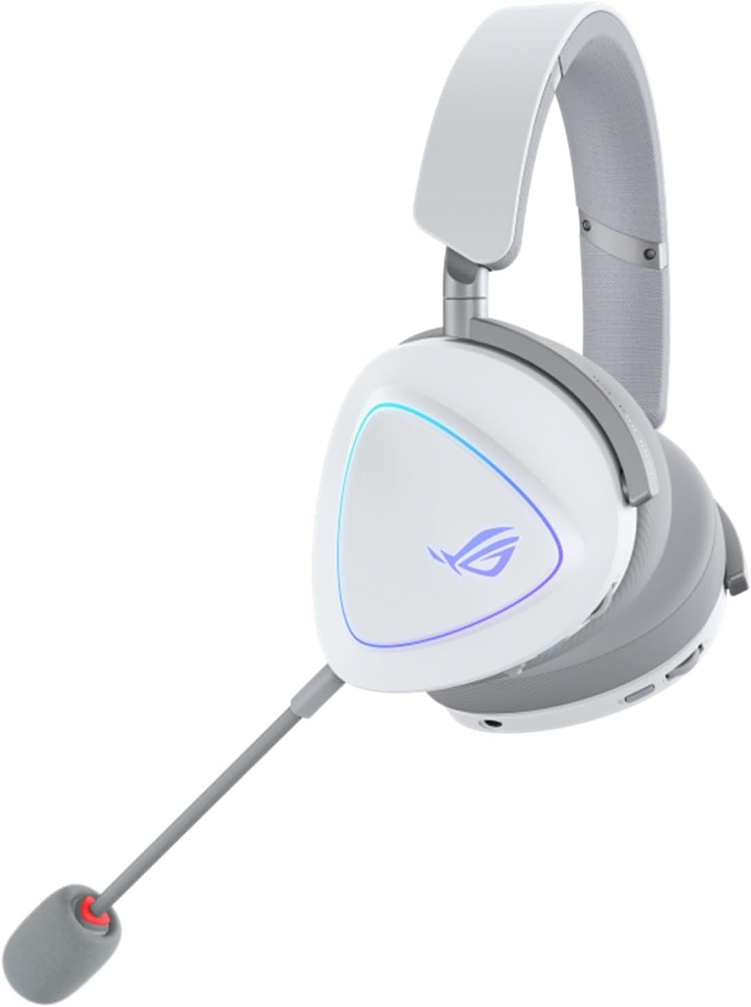 ASUS ROG Delta II Wireless Gaming Headset, 2.4GHz and Bluetooth Connection, Wide and Authentic DualFlow Audio, 50mm Titanium Plated Drivers for PC, Mac, PS, Switch, Android, Moonlight White