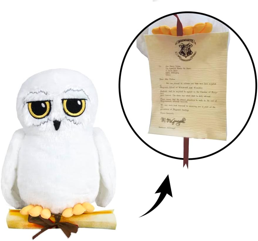 Play by Play Harry Potter Peluche Hedwig Edvige con lettera Gufo Bianco di Harry - altezza 25 cm