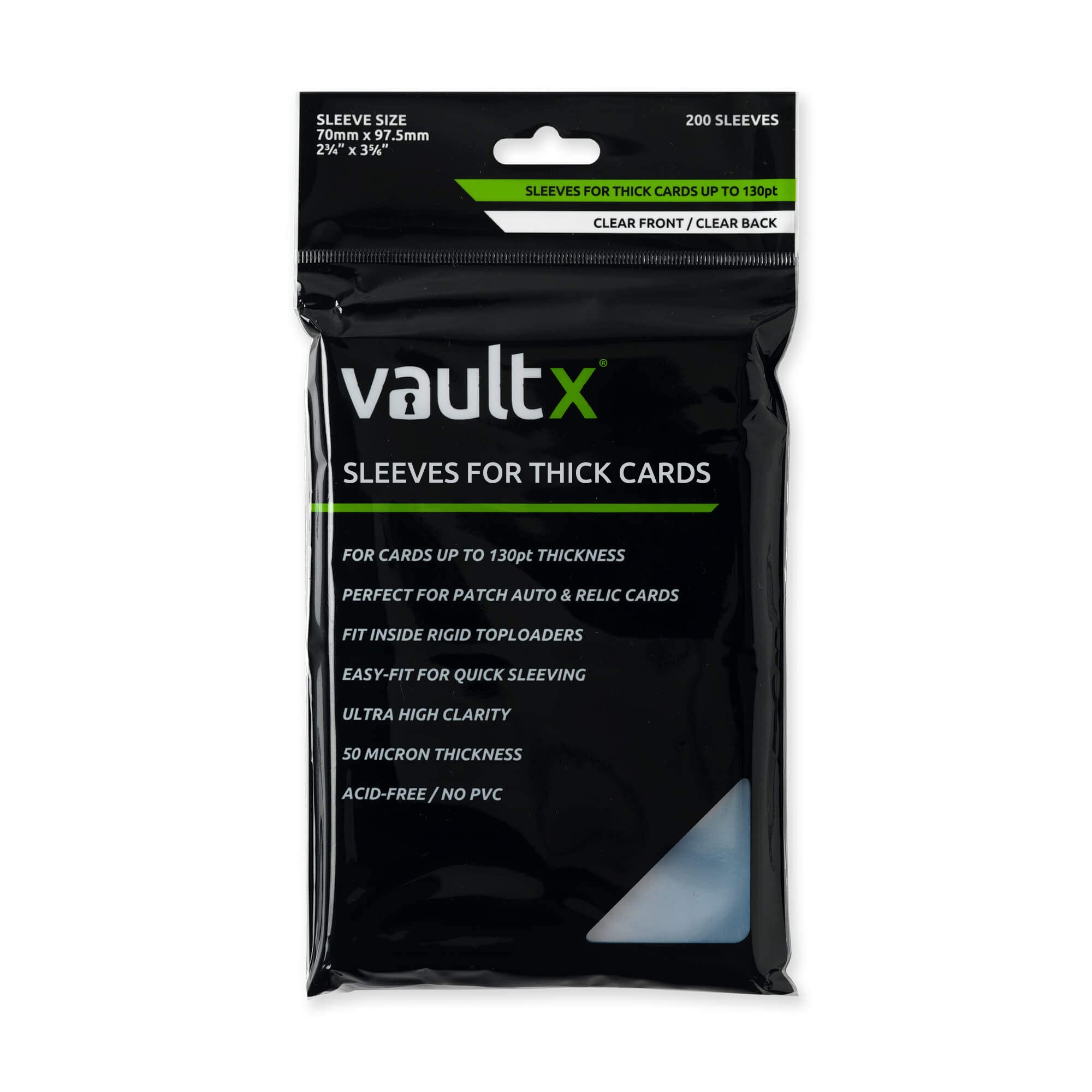Vault X Penny Sleeves for Thicker Cards up to 130pt, Trading Cards, Soft, High Clarity, Inner Sleeves, Collectible Card Games, Sports, TCG (200 Pack