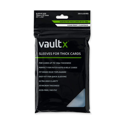 Vault X Penny Sleeves for Thicker Cards up to 130pt, Trading Cards, Soft, High Clarity, Inner Sleeves, Collectible Card Games, Sports, TCG (200 Pack