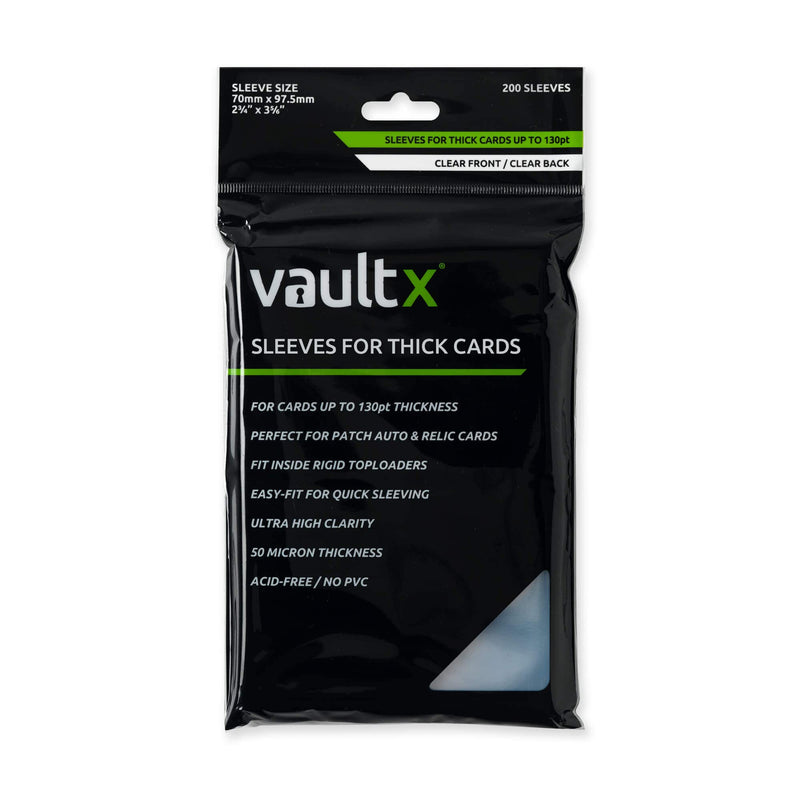 Vault X Penny Sleeves for Thicker Cards up to 130pt, Trading Cards, Soft, High Clarity, Inner Sleeves, Collectible Card Games, Sports, TCG (200 Pack