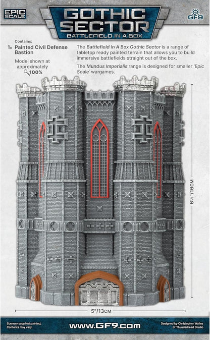 Gale Force Nine - Mundus Imperialis - Civil Defense Bastion (6mm or 1:285 scale) - Tabletop Wargaming Terrain - Bastion - For Ages 15+