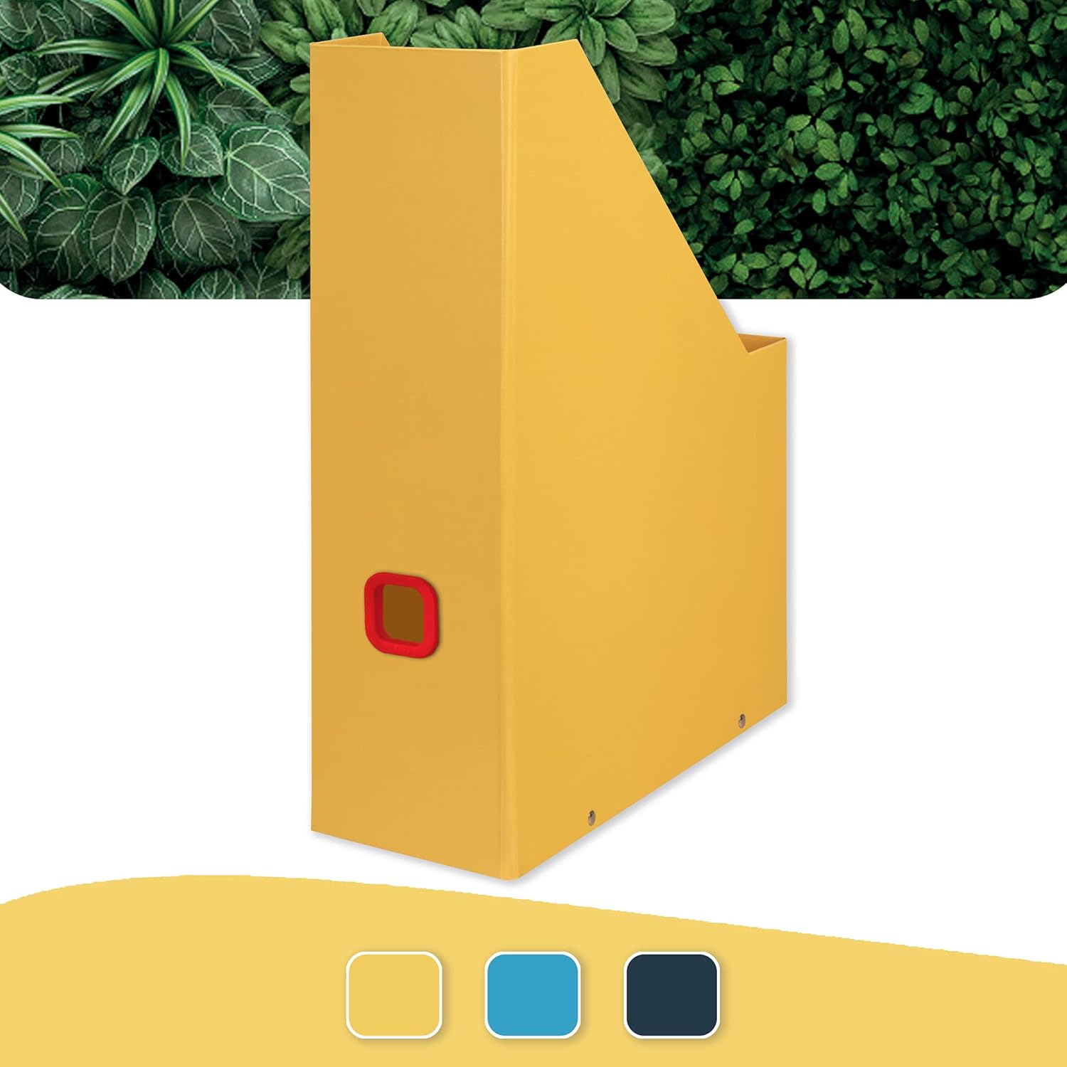 Leitz Click & Store Magazine File, Cardboard Desk Storage Solution for Home/Office, A4 Paper Holder, Storage Organiser for Files & Folders, Cosy Range, Warm Yellow, 53560019