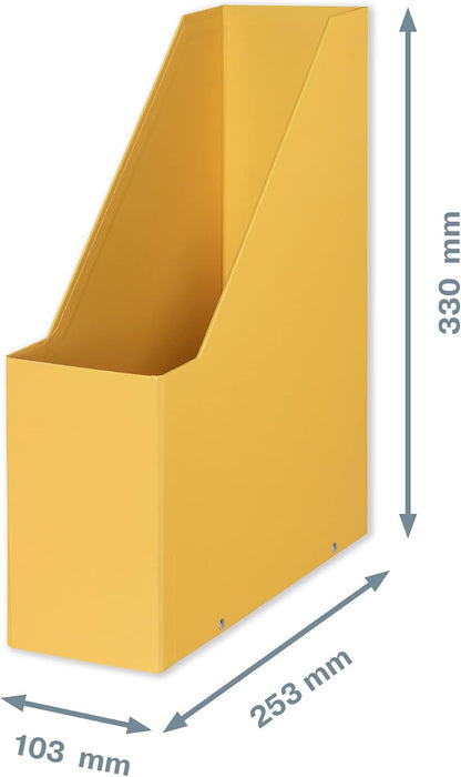 Leitz Click & Store Magazine File, Cardboard Desk Storage Solution for Home/Office, A4 Paper Holder, Storage Organiser for Files & Folders, Cosy Range, Warm Yellow, 53560019