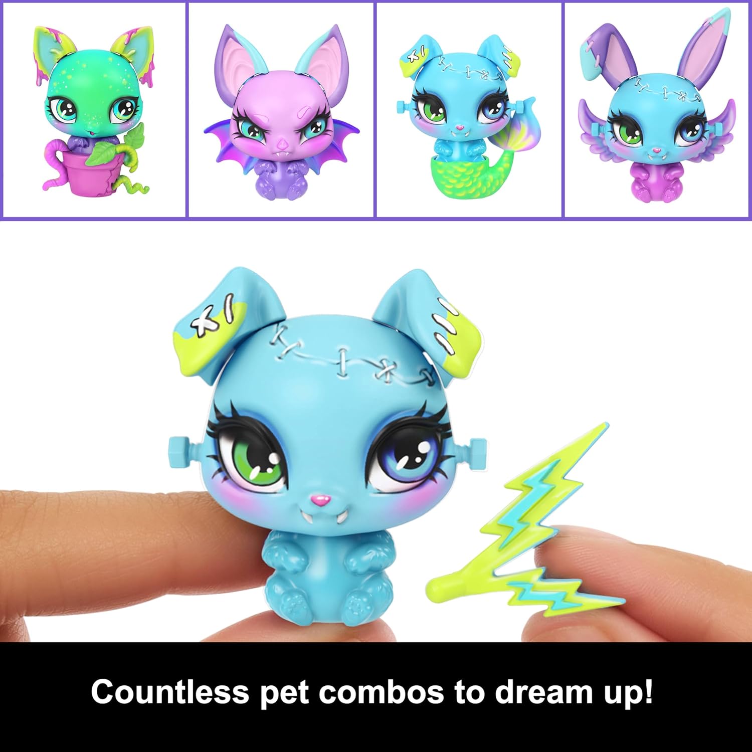 Monster High Make-A-Monster Pet Playset, Frankie Stein Doll and 30+ Accessories for Countless Pet Combos, Mad Science Lab Furniture, JBF18