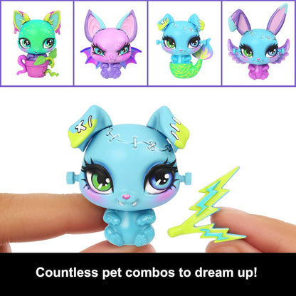 Monster High Make-A-Monster Pet Playset, Frankie Stein Doll and 30+ Accessories for Countless Pet Combos, Mad Science Lab Furniture, JBF18