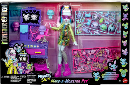 Monster High Make-A-Monster Pet Playset, Frankie Stein Doll and 30+ Accessories for Countless Pet Combos, Mad Science Lab Furniture, JBF18