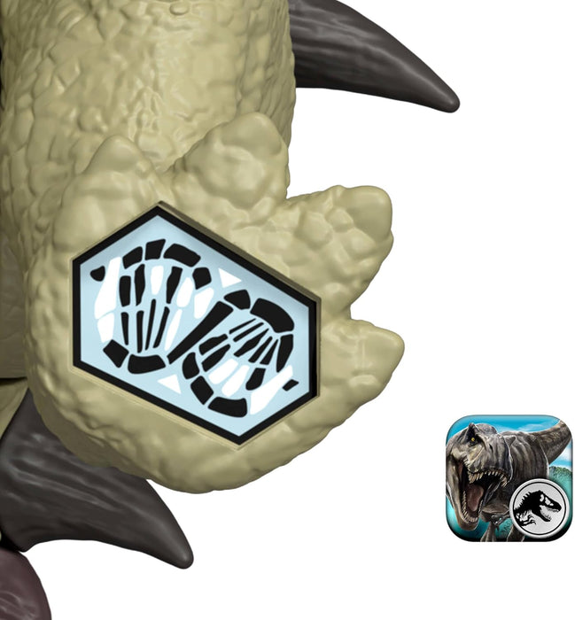 Mattel Jurassic World Rebirth Wild Roar Dinosaur Toy, Posable Ankylosaurus Figure, Tail Controlled Head Butt & Multi Attack & Sound, Digital Play, JGB90