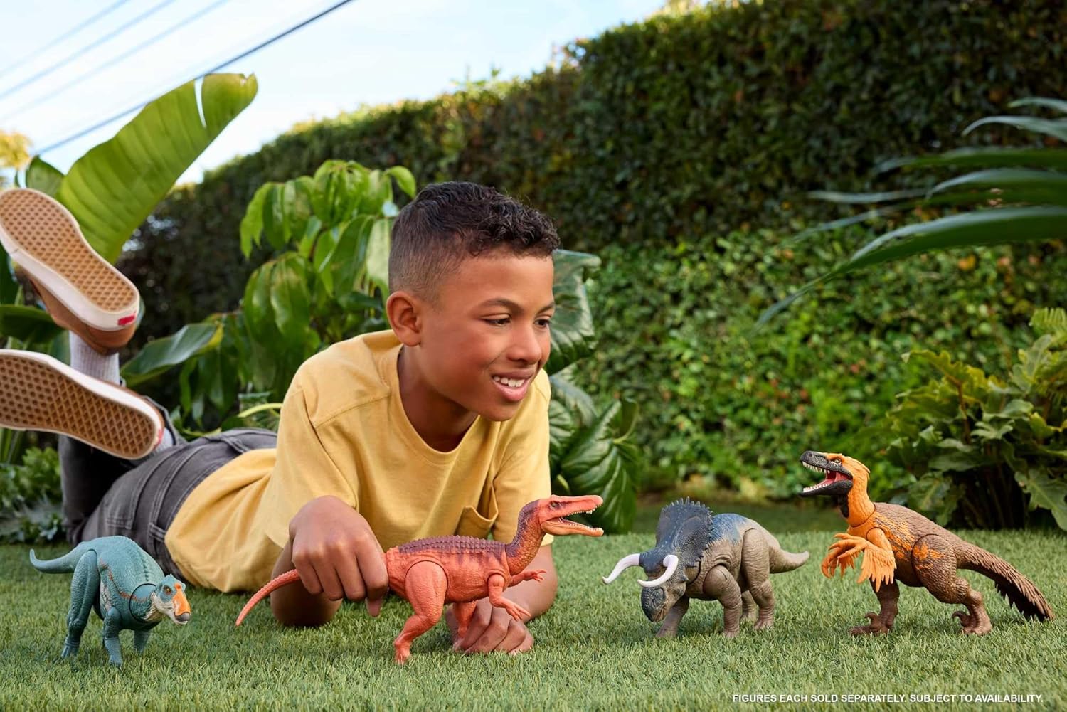 Mattel Jurassic World Rebirth Wild Roar Dinosaur Toy, Abelisaurus Posable Figure, Tail-Controlled Chomp Multi-Direction Attack & Sound, Digital Play, JGB91