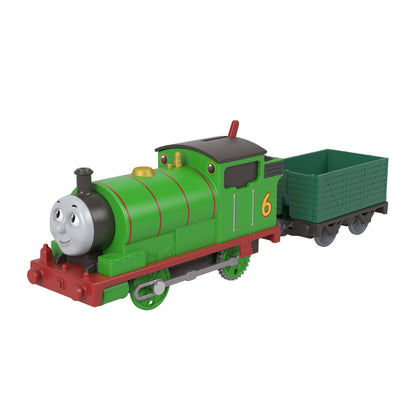 Thomas & Friends Motorized Toy Train, Classic Percy Battery-Powered Engine & Cargo Car, Storytelling Play for Preschoolers, JGF94