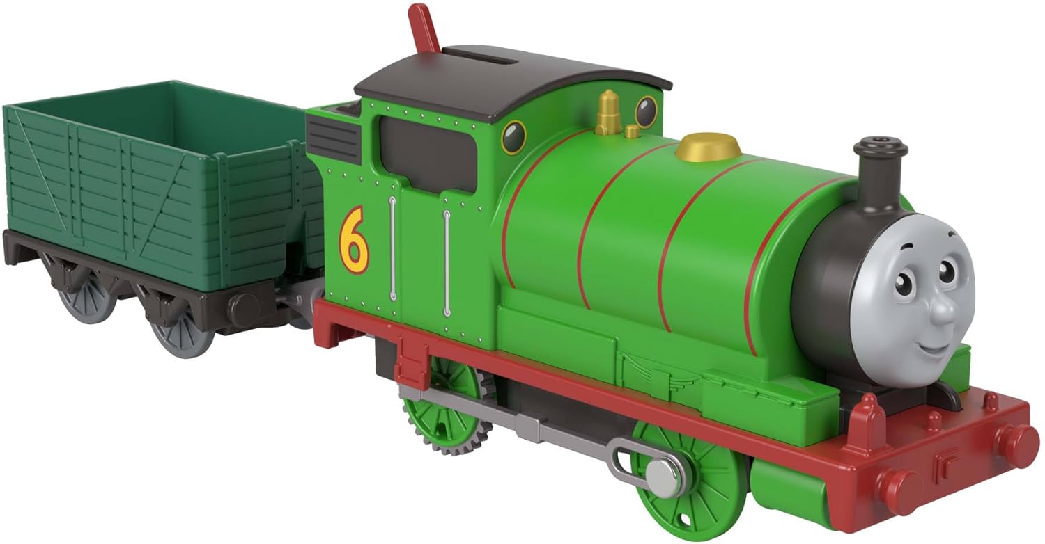Thomas & Friends Motorized Toy Train, Classic Percy Battery-Powered Engine & Cargo Car, Storytelling Play for Preschoolers, JGF94