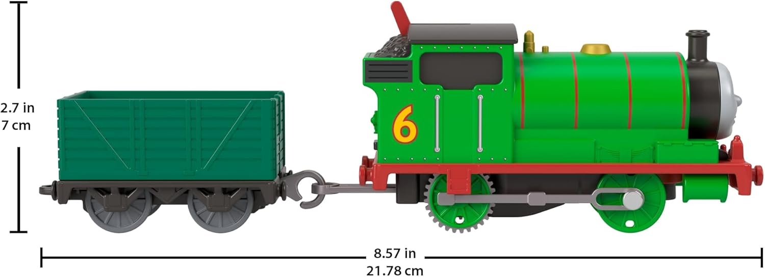 Thomas & Friends Motorized Toy Train, Classic Percy Battery-Powered Engine & Cargo Car, Storytelling Play for Preschoolers, JGF94