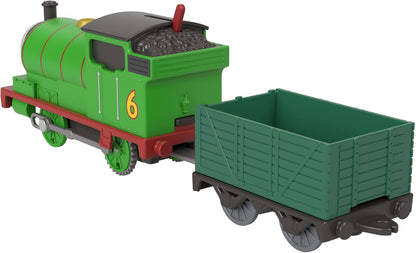 Thomas & Friends Motorized Toy Train, Classic Percy Battery-Powered Engine & Cargo Car, Storytelling Play for Preschoolers, JGF94