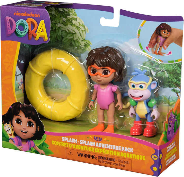 Dora, Splash-Splash Adventure Pack, with Dora and Boots Toy Figures and Accessories, Kids Toys for Girls and Boys Ages 3 and Up