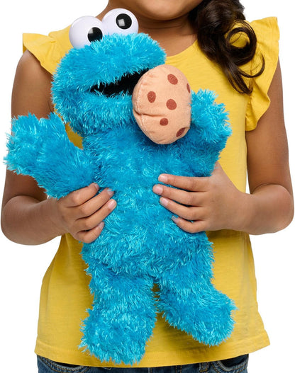 Just Play Sesamstraße Nom Nom Krümelmonster, Plüschtier, 34 cm groß, mit Soundeffekten und Bewegungen, blau, interaktives Kuscheltier, Kinderspielzeug ab 18 Monaten
