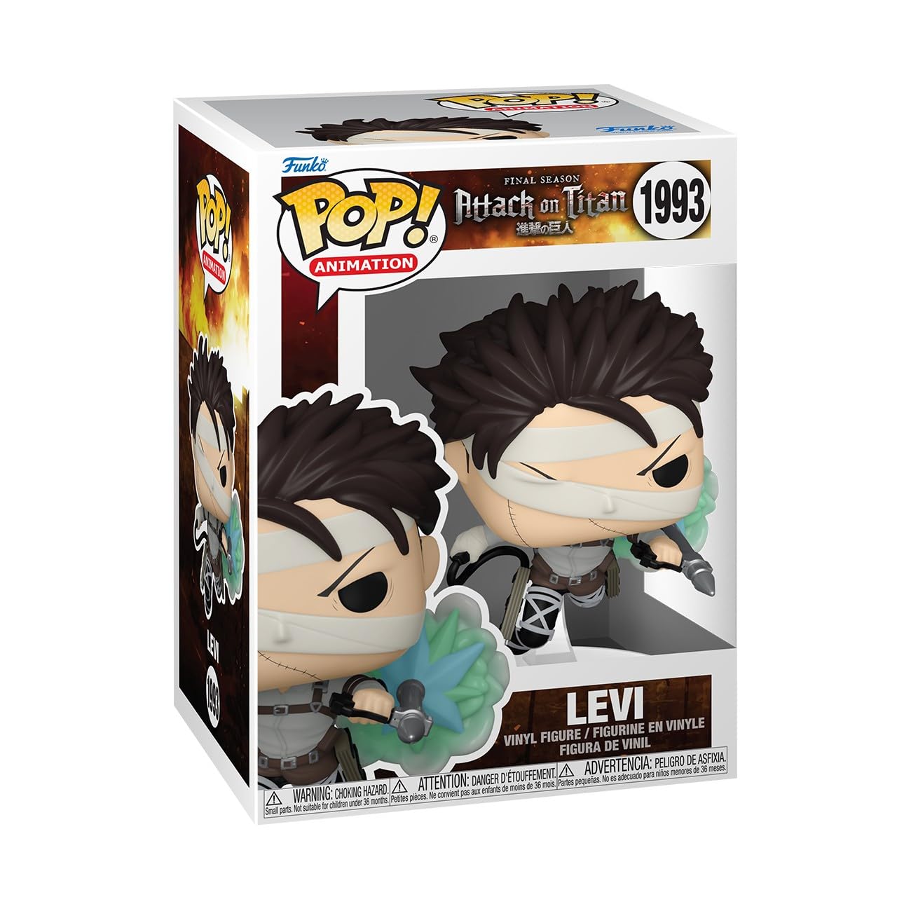 Attack On Titan Levi vinylfiguur 1993 Funko Pop! standaard pvc Anime, Fan merch, TV-series | Officiële anime-gadget, vinyl figuur om te verzamelen, verjaardagscadeau-idee voor fans en verzamelaars