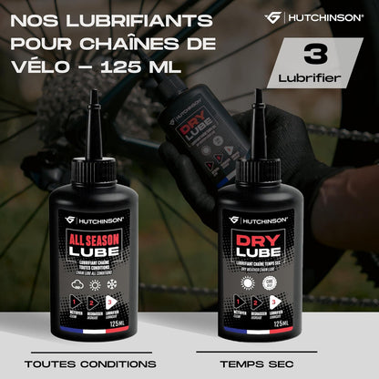 Hutchinson - Accessoires de vélo - Lubrifiant pour chaine - Temps Sec - à base de Cire -125 ml