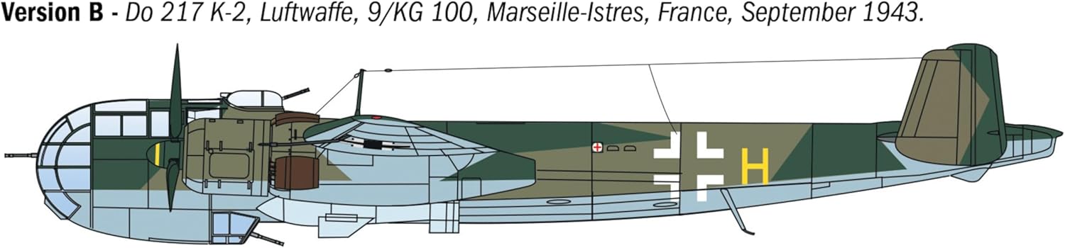 ITALELI IT1/72 WW2 Germany Dornier Do217 K2 Guide Bomb Fritz X Included Plastic Model IT1488 (Airplane