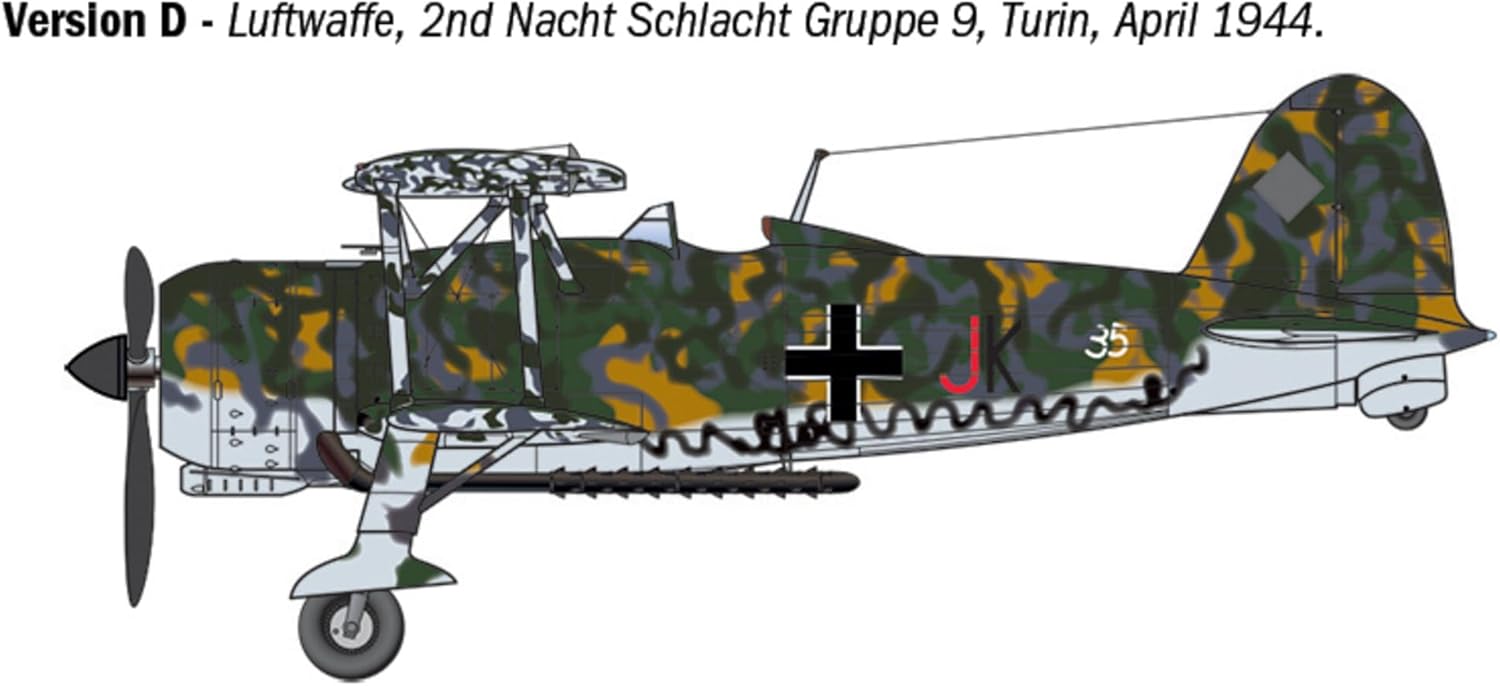 ITALERI IT2842 1/48 WW2 FIAT CR.42 Falco Attack Plane/Night Fighter Model Plastic Model