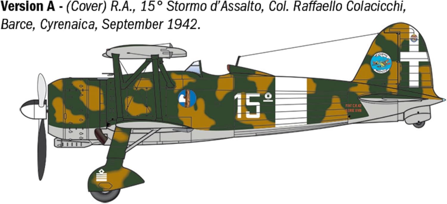 ITALERI IT2842 1/48 WW2 FIAT CR.42 Falco Attack Plane/Night Fighter Model Plastic Model