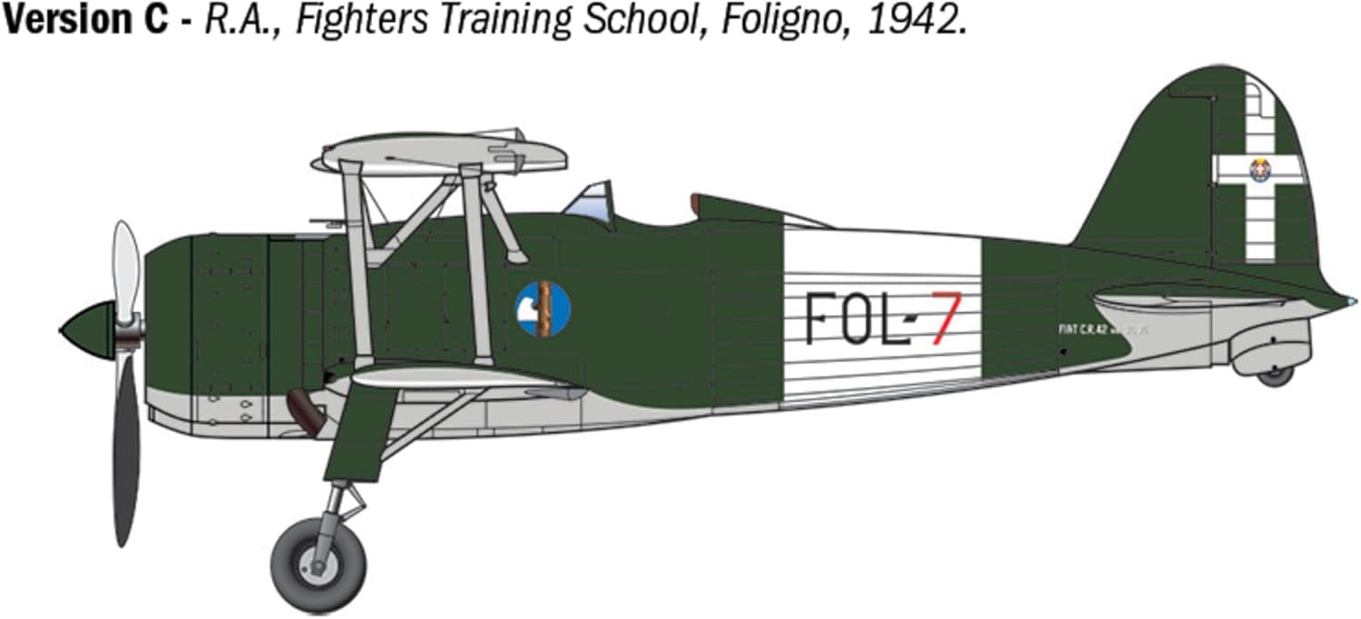 ITALERI IT2842 1/48 WW2 FIAT CR.42 Falco Attack Plane/Night Fighter Model Plastic Model